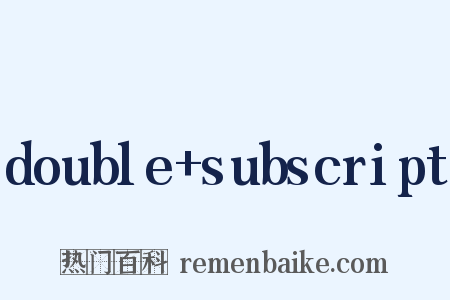 double+subscript是什么意思的图片